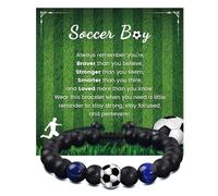 Whoasyst Pulsera unisex con cuentas de cristal suave y elástica, unisex, para eventos casuales y deportivos, joyería de fútbol, One Size, como se describe