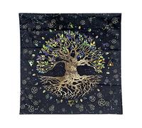 Whoasyst Servilletas de mesa de tarot de tela, de franela, tarots, tarjeta de adivinación, astrología, juego de mesa, mantel rectangular, redondo, para leer