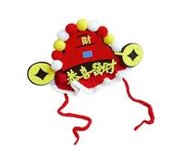 Whoasyst Sombrero simbólico de Dios de la riqueza para perros, gatos, año nuevo chino, gorro para mascotas con cuerda ajustable para festivales, reuniones, eventos, festivales, mascotas