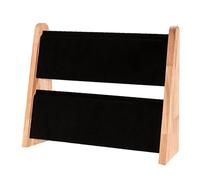 Whoasyst Soporte de madera resistente hecho a mano con diseños de doble capa, accesorio para decoración del hogar y la tienda, soporte de exhibición de uso diario