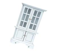 Whoasyst Vitrina de esquina de madera en miniatura a escala 1/12 para accesorios de casa de muñecas con diseño de almacenamiento de varios niveles, decoración de escena, modelo de gabinete de