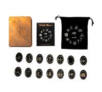 Whoasyst Witch Decors - Juego de decoración para el hogar, meditaciones, piedras de madera, piedras de madera, juego de piedras de bruja