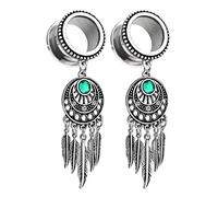 Whoiy 2 dilatadores de oreja con circonitas de acero y plata, dilatador de 6 a 30 mm, 6mm, Acero inoxidable, Circonia cúbica