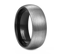 Whoiy Alianzas de boda para hombre, plata, 4 mm, 6 mm, 8 mm, carburo de wolframio, con grabado, joyería de moda, anillos para hombre, cepillados, sin piedra, talla 47-72, 60 (19.1), Tungsteno, Sin