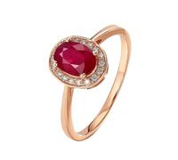 Whoiy Alianzas de compromiso de oro rosa, 0,9 ct rubí, anillos de boda de oro auténtico, elegantes anillos de boda para mujer, 57 (18.1), Metal precioso Piedra preciosa, Rubí