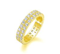 Whoiy Alianzas de oro amarillo para mujer, anillo de boda con moissanite, oro auténtico, anillos de compromiso, anillo de boda para mujer, 65 (20.7), Metal precioso Piedra preciosa, Moissanita