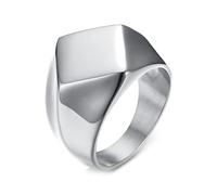 Whoiy Anillo de acero inoxidable para hombre, pulido, punk, 16 mm de ancho, anillo de compromiso, alianza de boda, color plata/negro/oro/gris con grabado personalizado, talla 57-67, 67 (21.3), Metal