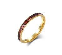 Whoiy Anillo de acero inoxidable para mujer, anillo de boda, oro de 2 mm, anillo de compromiso eterno con circonitas, talla 52 - 60, 60 (19.1), Acero inoxidable, Circonia cúbica
