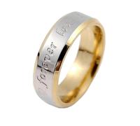 Whoiy Anillo de acero inoxidable para mujer con grabado de nombre, anillo de compromiso Forever Love 4 mm/6 mm de ancho, plata y oro, anillo de boda sin piedra, anillo de boda, bisutería para mujeres