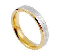 Whoiy Anillo de acero inoxidable para mujer con grabado de nombre, anillo de compromiso Forever Love 4 mm/6 mm de ancho, plata y oro, anillo de boda sin piedra, anillo de boda, bisutería para mujeres