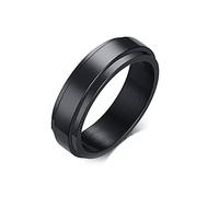 Whoiy Anillo de bisutería para hombre plateado/negro/oro/oro rosa, 6 mm de ancho, anillo de boda giratorio con rodillo pulido sin piedra, acero inoxidable, anillo de compromiso, simple con nombre