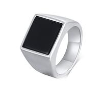 Whoiy Anillo de boda de 13,6 mm, acero inoxidable, acrílico negro, anillo de plata / oro/negro para hombre, anillos de compromiso con grabado, bisutería para hombres, tamaño 54-67