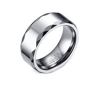 Whoiy Anillo de boda de 8 mm, de carburo de tungsteno, de plata pulida, para hombre, anillos de compromiso con grabado, bisutería para hombres, talla 49 - 75, 67 (21.3), Metal no precioso, Sin piedras