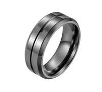 Whoiy Anillo de boda para hombre, color plata/negro/oro con grabado, 8 mm de ancho, anillo de boda de acero inoxidable mate, bisutería personalizada para hombres, talla 52-70