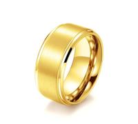 Whoiy Anillo de boda para hombre, dorado, 6 mm, 8 mm, 10 mm, carburo de tungsteno con grabado mate, bisutería para hombre, simple sin piedra, tamaño 54-70, 70 (22.3), Carburo de tungsteno, Sin piedra