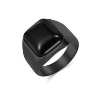 Whoiy Anillo de boda plateado/negro/oro con grabado, anillo de boda de acero inoxidable, 17 mm, piedra negra/ojo de tigre, anillo para hombre, bisutería para hombres, anillos talla 54-70, 60 (19.1
