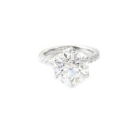 Whoiy Anillo de compromiso de oro auténtico Moissanite 3 ct D Color VVS1, anillo de compromiso de oro auténtico 375 para mujer, anillos de boda solitarios de oro blanco de 9 quilates, grabado para