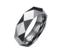 Whoiy Anillo de fantasía para hombre, plata/oro/oro rosa, 6 mm de ancho, anillo de boda punk sin piedra, tungsteno pulido con grabado para hombres, talla 52 - 65, 57 (18.1), Metal no precioso, Sin