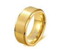 Whoiy Anillo de fantasía para hombre plateado/negro/oro/azul, 8 mm de ancho, anillo de boda mate sin piedra, carburo de tungsteno, anillo de compromiso con nombre grabado para hombres, talla 54 - 67