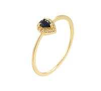 Whoiy Anillo de mujer de oro auténtico, anillo de oro amarillo, anillo de compromiso con diamante delicado anillo de aniversario para mujer, 48 (15.3), Metal precioso Piedra preciosa, Diamante
