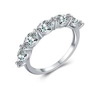 Whoiy Anillo de mujer de plata de ley 925, anillos de boda con circonitas, anillos de compromiso elegantes para mujeres, Zirconia cúbica