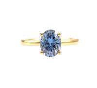Whoiy Anillo de oro amarillo Moissanite 2 ct, anillo de compromiso, oro auténtico 375/585/750, anillos de boda solitarios de 9 K/14 K/18 K oro con grabado para mujeres