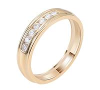 Whoiy Anillo de oro amarillo para mujer, Moissanite, anillo de compromiso, oro auténtico 375/585/750, anillo de boda de media eternidad, 9 K/14 K/18 K, oro con grabado para mujeres, 18, Metal precioso