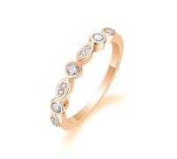 Whoiy Anillo de oro para mujer, oro real, anillos de boda, oro amarillo, media eternidad, anillos para mujer con moissanite, 20, Metal precioso Piedra preciosa, Moissanita