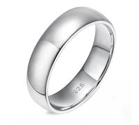 Whoiy Anillo de plata 925 con grabado para parejas, anillo de compromiso simple de 2 mm, pulido de bisutería, talla 49 - 69, 62 (19.7), Plata de ley, Sin piedra preciosa