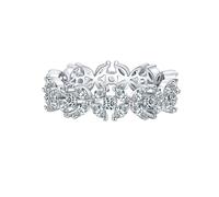 Whoiy Anillo de plata 925 para mujer, anillos de compromiso, elegantes anillos de boda eternidad con circonitas para mujer, Zirconia cúbica