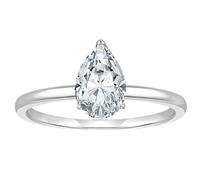 Whoiy Anillo de plata de ley 925 para mujer, anillo de boda solitario de plata con grabado en forma de gota con circonitas, bisutería para mujer, talla 47-65, 47 (15.0), Plata de ley, Circonia cúbica