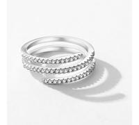 Whoiy Anillo de plata de ley 925 para mujer, anillo de compromiso, delicado anillo de boda con circonitas elegantes para mujer, Zirconia cúbica