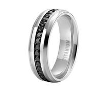 Whoiy Anillo de tungsteno para hombre, alianza de boda, plata de 7 mm, anillo de compromiso eterno con circonita azul, talla 67