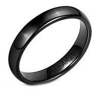 Whoiy Anillo grabado para parejas, alianza de boda, cerámica, 2 mm, pulida, anillo de compromiso, simple bisutería, anillos para parejas, color blanco/negro, talla 47-70, 72 (22.9), Cerámica, Sin