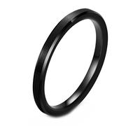 Whoiy Anillo grabado para parejas, anillos de compromiso de tungsteno, 2 mm, 4 mm, 6 mm, 8 mm, cepillado, anillos de boda, sencillos anillos de moda, anillos para parejas, color negro, talla 47-75, 66