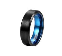 Whoiy Anillo grabado para parejas, anillos de compromiso de tungsteno, 2 mm, 4 mm, 6 mm, 8 mm, cepillado, anillos de boda, sencillos anillos de moda, anillos para parejas, color negro, talla 47-75, 69