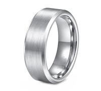 Whoiy Anillo grabado para parejas, anillos de compromiso de tungsteno, 2 mm, 4 mm, 6 mm, 8 mm, cepillado, anillos de boda, sencillos anillos de moda, anillos para parejas, color negro, talla 47-75, 53