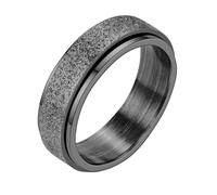 Whoiy Anillo multicolor para mujer, anillo de compromiso, 6 mm de ancho, anillo de boda, anillo giratorio con chorro de arena, anillo para mujer con grabado, acero inoxidable, talla 52-67, 65 (20.7