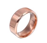 Whoiy Anillo para hombre de plata/negro/oro/oro rosado, de acero inoxidable, 8 mm de ancho, anillos de boda sencillos mate, personalizados, grabados, sin piedra, para hombre, anillo de boda, bisutería