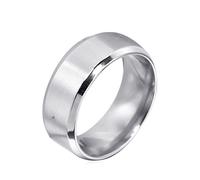 Whoiy Anillo para hombre de plata/negro/oro/oro rosado, de acero inoxidable, 8 mm de ancho, anillos de boda sencillos mate, personalizados, grabados, sin piedra, para hombre, anillo de boda, bisutería