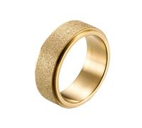 Whoiy Anillo para hombre plateado/negro/azul con grabado, anillo de boda Spinner arenado 8 mm ancho acero inoxidable anillos de boda anillo de boda sin piedra anillo para hombre talla 52-67, 52 (16.6