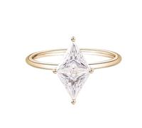 Whoiy Anillo para mujer de oro amarillo de 9 K/14 K/18 K, alianzas de boda de oro auténtico 375/585/750, grabado solitario, anillo de compromiso con Moissanite 2ct D Color VVS1 para mujeres, 51 (16.2