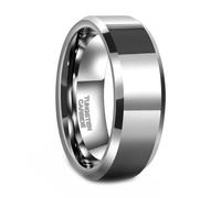 Whoiy Anillo para parejas de plata grabado, anillo de compromiso de carburo de tungsteno pulido 6 mm/8 mm anillos de boda simples y sencillos joyas de moda, anillos para parejas, tamaño 52-72, 60