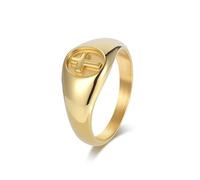 Whoiy Anillos de acero inoxidable para hombre, 11 mm, anillo de boda, cruz, plata/negro/oro, alianzas de boda con grabado, anillo de sellado, bisutería para hombre, talla 52-67, 57 (18.1), Acero