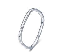 Whoiy Anillos de banda sencillos de plata de ley 925, alianzas de boda para mujer, anillo de compromiso con circonitas para mujeres, Zirconia cúbica