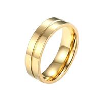 Whoiy Anillos de boda de acero inoxidable para hombre, 6 mm de ancho, anillos de compromiso pulidos, sin piedra, anillos de boda sencillos grabados en el interior, personalizados, bisutería de moda