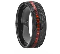 Whoiy Anillos de boda de tungsteno con grabado, anillo de hombre negro de madera sin piedra, alianza de boda 8 mm cepillada, bisutería para hombre, tamaño 54-70, 62 (19.7), Carburo de tungsteno, Sin