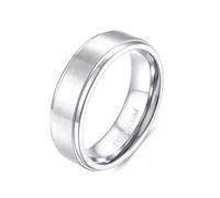 Whoiy Anillos de boda negros con grabado, anillo de banda de titanio 4 mm/6 mm/8 mm/10 mm cepillado, anillos de pareja simples y sencillos de bisutería para parejas, tallas 47-75, 58 (18.5), Titanio