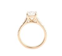 Whoiy Anillos de boda para mujer, oro amarillo 750, anillos para mujer con moissanite 2ct D Color VVS1 anillo de compromiso elegante oro real de 18 quilates con grabado talla 51 (16.2)