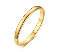 Whoiy Anillos de boda para mujer, plateados, negros, oro/oro rosa, 2 mm de ancho, anillos de compromiso de acero inoxidable, sencillos anillos para mujer con grabado en el interior, personalizados